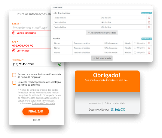 Política e edição dos dados pessoais
